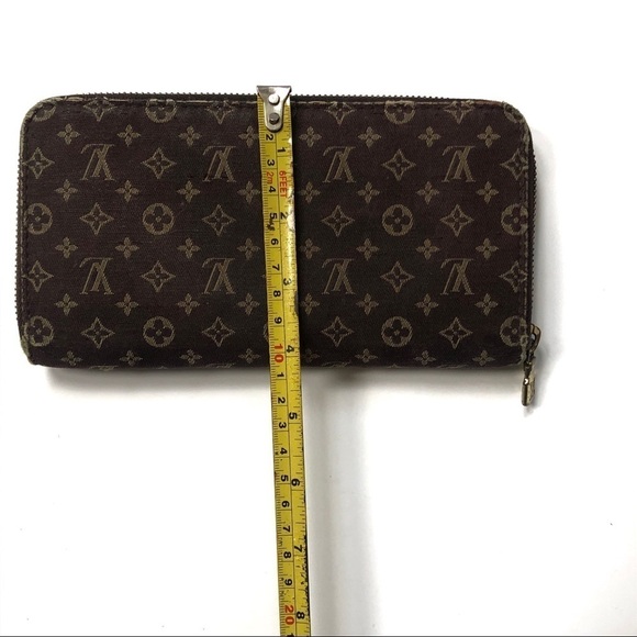 Authentic Louis Vuitton Mini Lin Idylle Denim Monogram Brown Zippy Wallet - Picture 8 of 15